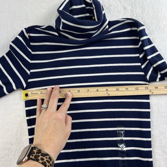 Polo Ralph Lauren XS Turtleneck Sweater Navy Striped Pullover Preppy Nautical - Picture 8 of 11